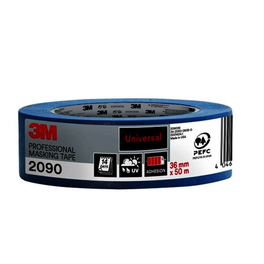 3M Maskeringstape 209036SW Blå Universal 36 mm x 50 m